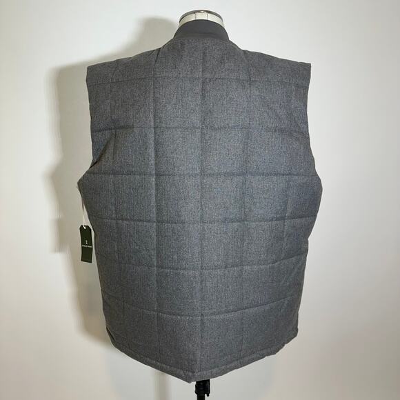 NWT Mutual Weave Gray Quilted Puffer Vest Full Zip Water Resistant Mens Size XXL - Picture 4 of 9